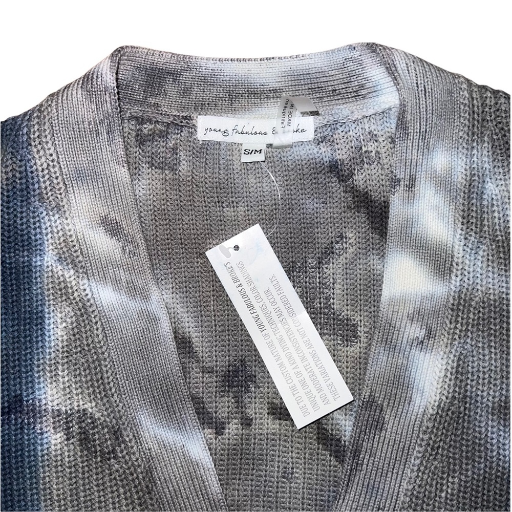 NWT Young Fabulous & Broke | Tie Dye Knit Oversized Cardigan - Picture 5 of 12